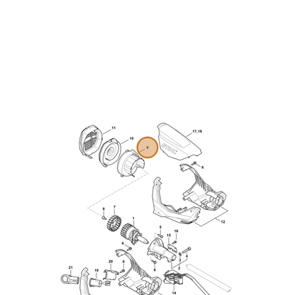 STIHL part 4867-602-0300 — IPL diagram snippet (6x zoom, amber highlight)