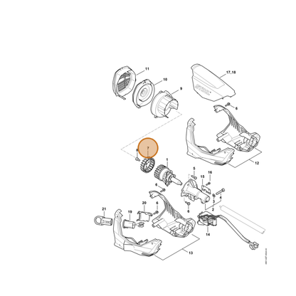 STIHL part 4867-607-3000 — IPL diagram snippet (6x zoom, amber highlight)