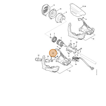 STIHL part 4867-608-1400 — IPL diagram snippet (6x zoom, amber highlight)