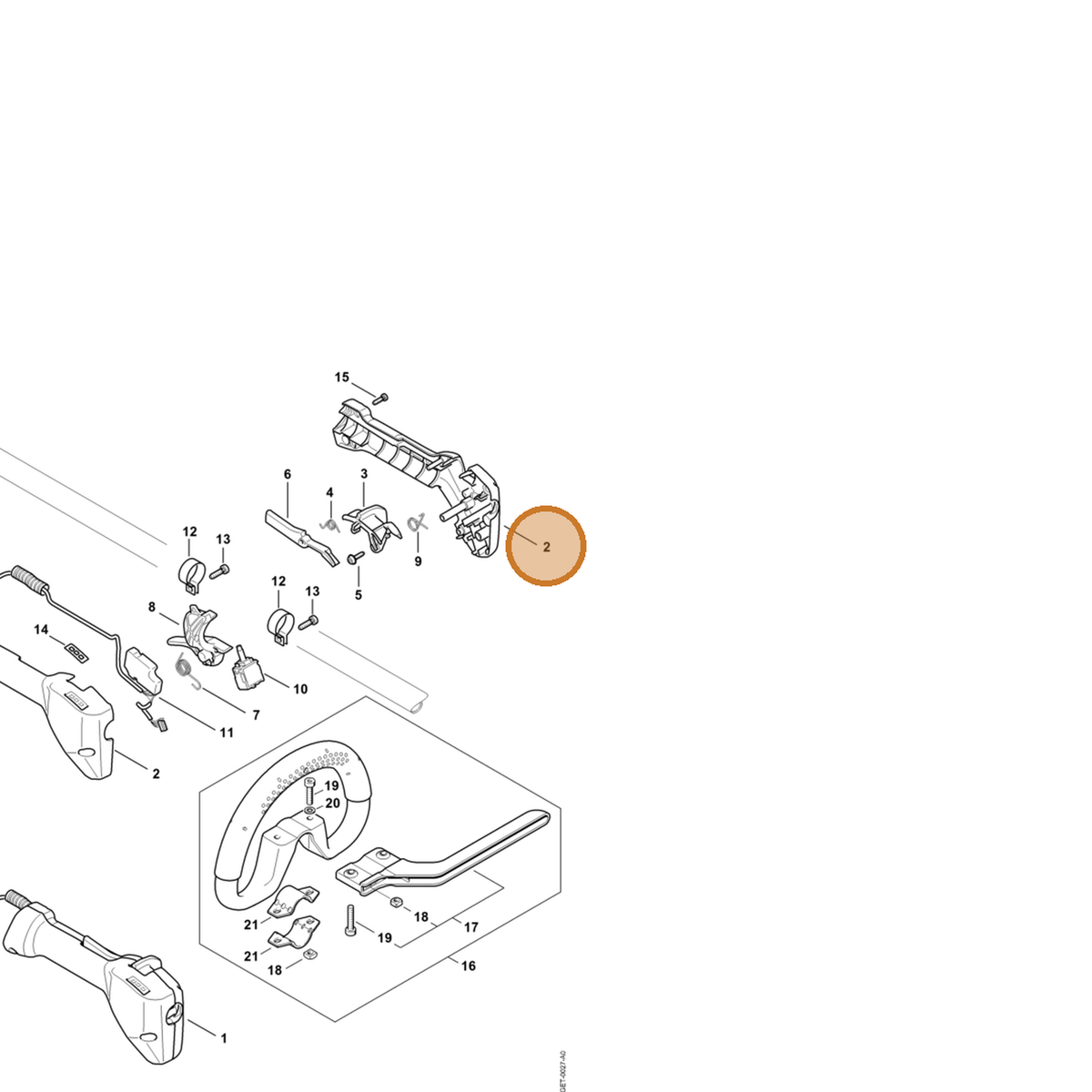 STIHL part 4867-790-0520 — IPL diagram snippet (6x zoom, amber highlight)