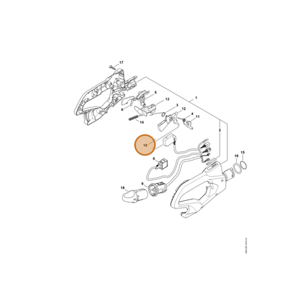 STIHL part 4869-182-1500 — IPL diagram snippet (6x zoom, amber highlight)