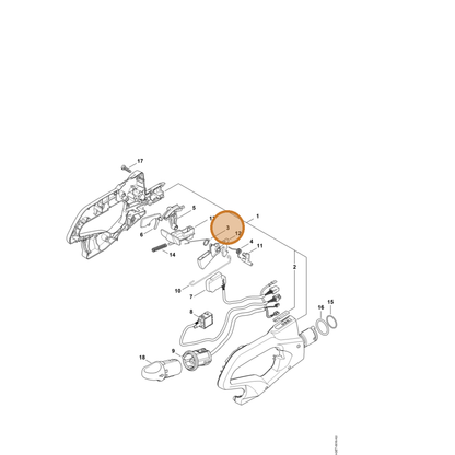 STIHL part 4869-182-4501 — IPL diagram snippet (6x zoom, amber highlight)