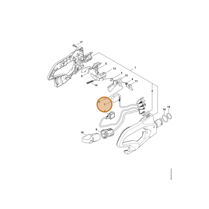 STIHL part 4869-430-1410 — IPL diagram snippet (6x zoom, amber highlight)