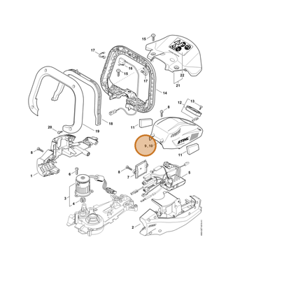 STIHL part 4869-600-3509 — IPL diagram snippet (6x zoom, amber highlight)