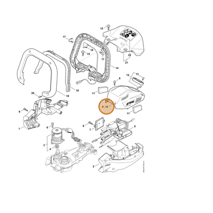 STIHL part 4869-600-3510 — IPL diagram snippet (6x zoom, amber highlight)