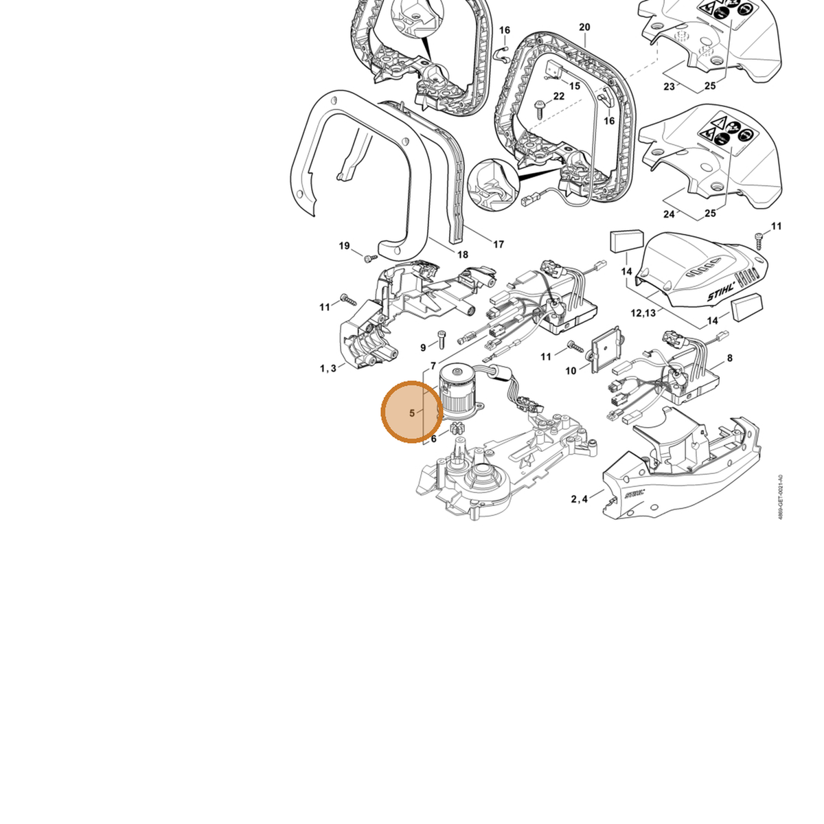 STIHL part 4869-600-4800 — IPL diagram snippet (6x zoom, amber highlight)