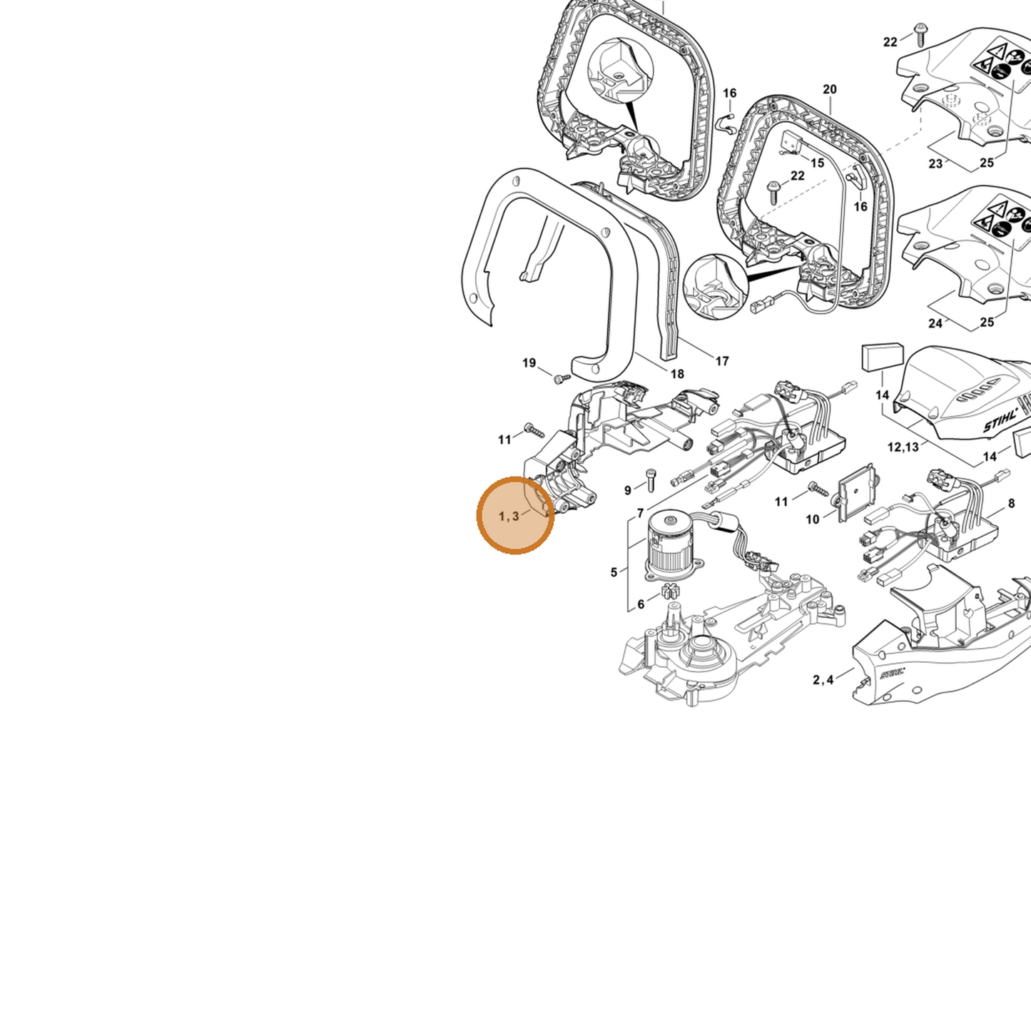 STIHL part 4869-602-1200 — IPL diagram snippet (6x zoom, amber highlight)