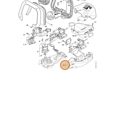 STIHL part 4869-602-1201 — IPL diagram snippet (6x zoom, amber highlight)