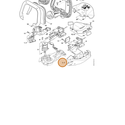 STIHL part 4869-602-1203 — IPL diagram snippet (6x zoom, amber highlight)