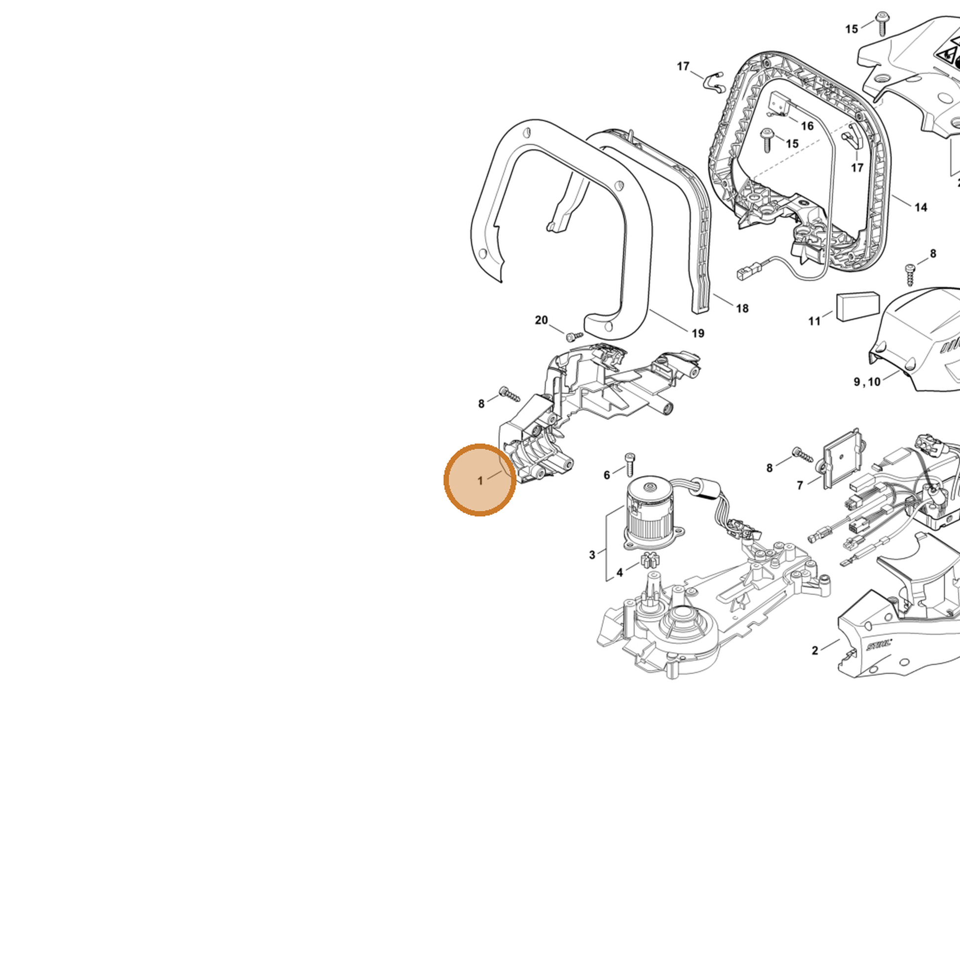 STIHL part 4869-602-1204 — IPL diagram snippet (6x zoom, amber highlight)
