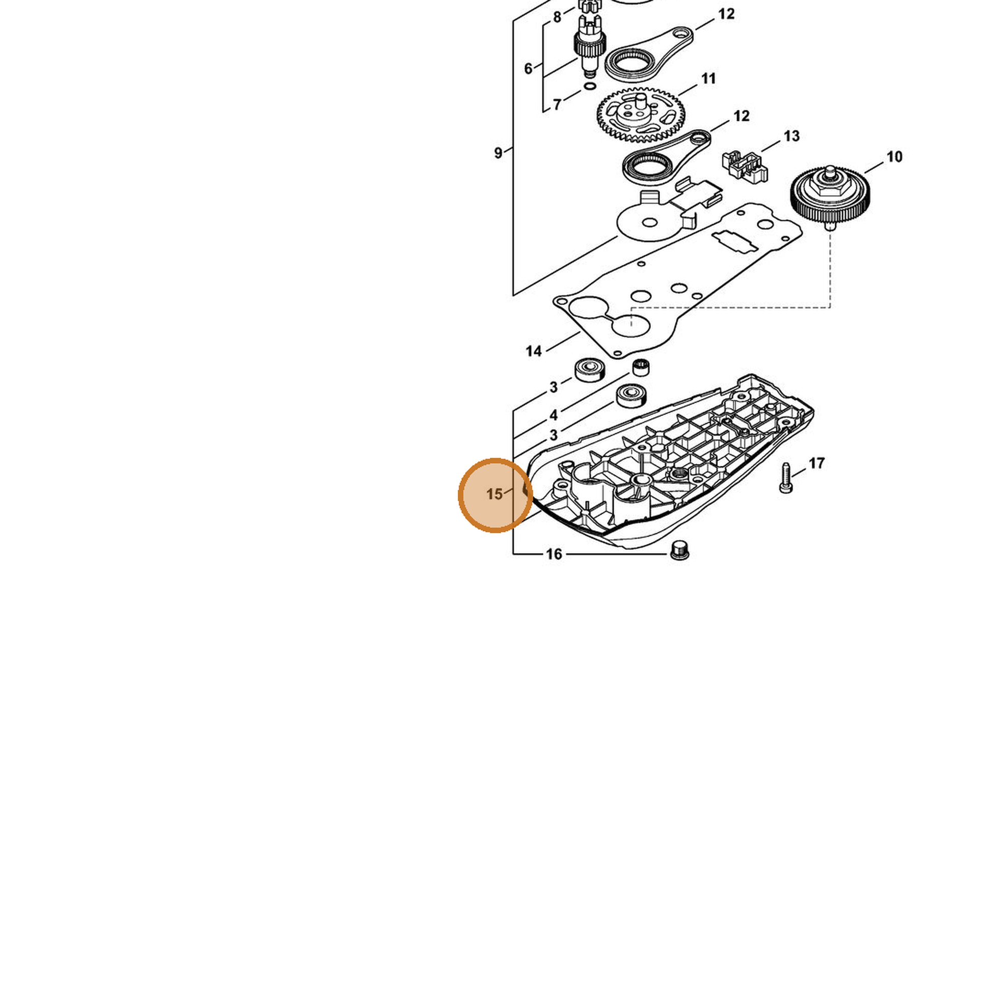 STIHL part 4869-640-5803 — IPL diagram snippet (6x zoom, amber highlight)