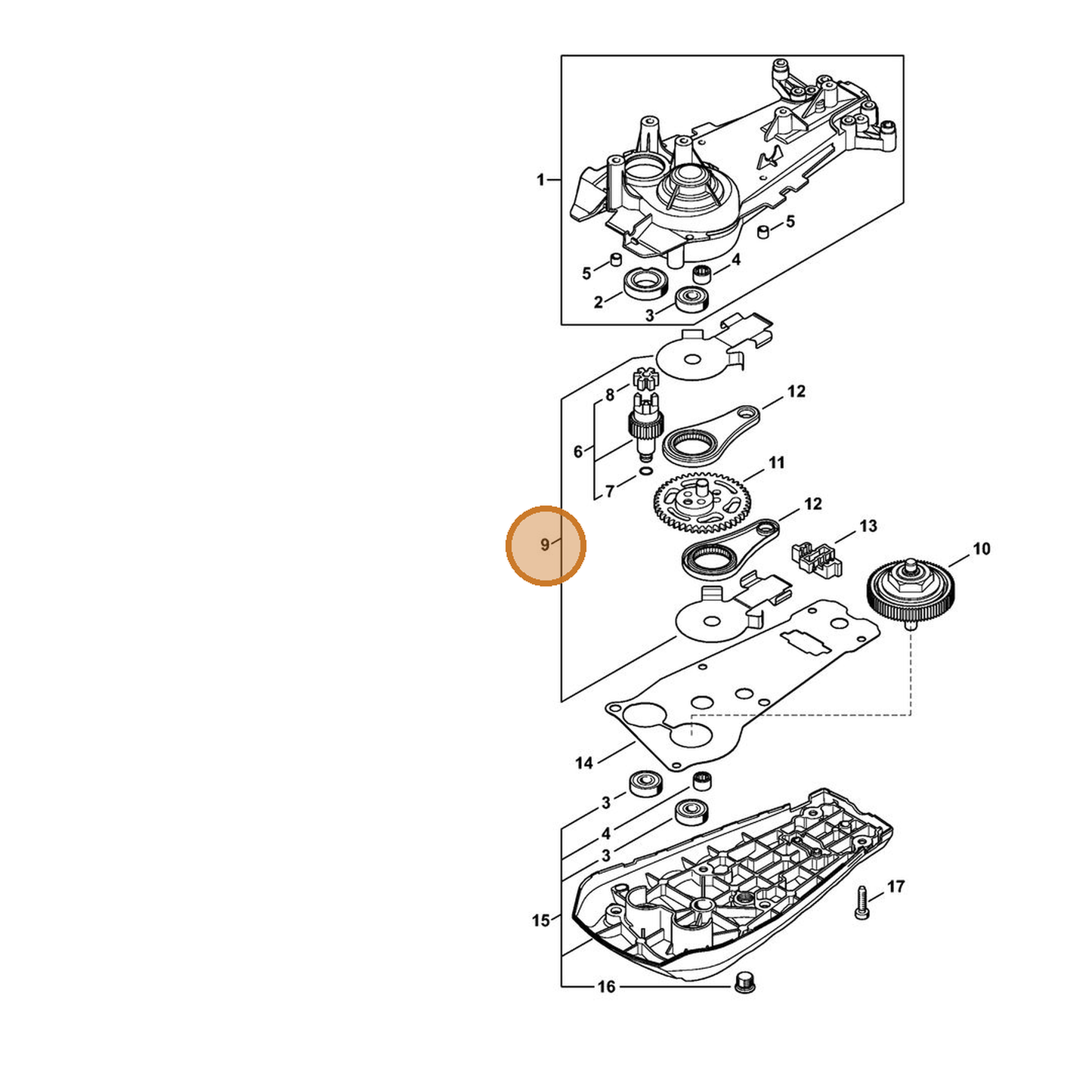 STIHL part 4869-640-8201 — IPL diagram snippet (6x zoom, amber highlight)