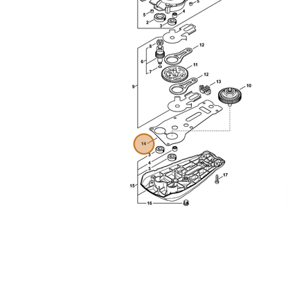 STIHL part 4869-649-0300 — IPL diagram snippet (6x zoom, amber highlight)