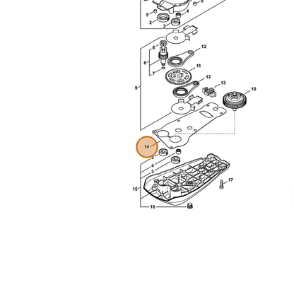 STIHL part 4869-649-0301 — IPL diagram snippet (6x zoom, amber highlight)