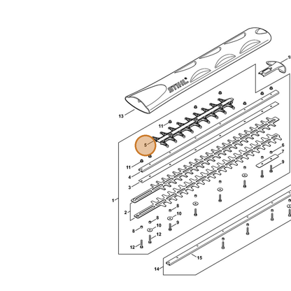 STIHL part 4869-740-9500 — IPL diagram snippet (6x zoom, amber highlight)