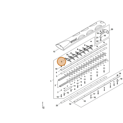 STIHL part 4869-740-9501 — IPL diagram snippet (6x zoom, amber highlight)