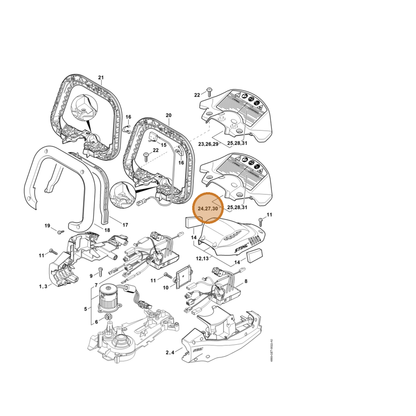 STIHL part 4869-790-9102 — IPL diagram snippet (6x zoom, amber highlight)