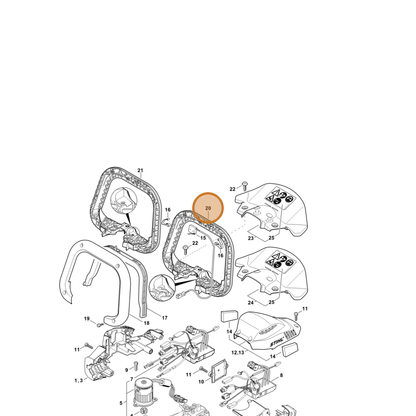 STIHL part 4869-798-2303 — IPL diagram snippet (6x zoom, amber highlight)