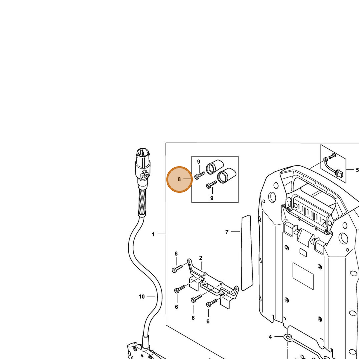 STIHL part 4871-007-1000 — IPL diagram snippet (6x zoom, amber highlight)