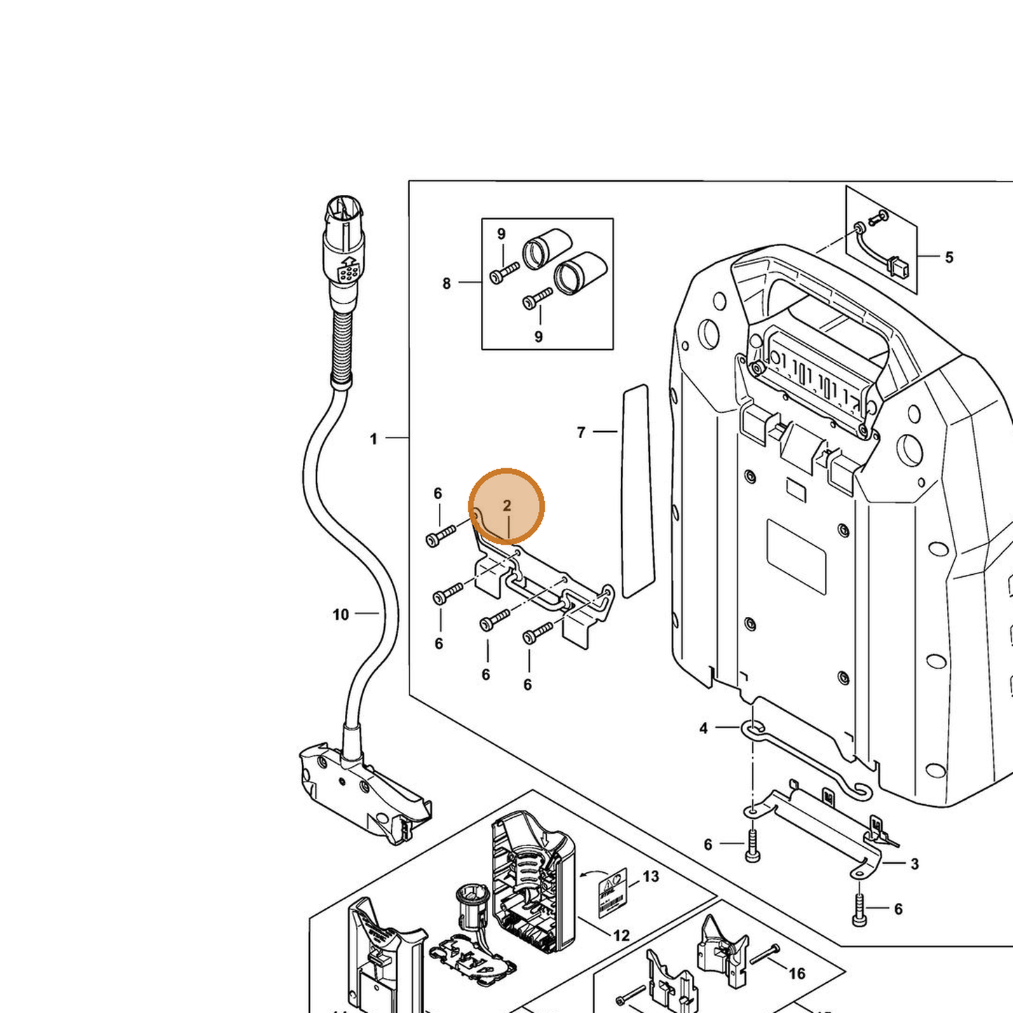 STIHL part 4871-430-6800 — IPL diagram snippet (6x zoom, amber highlight)