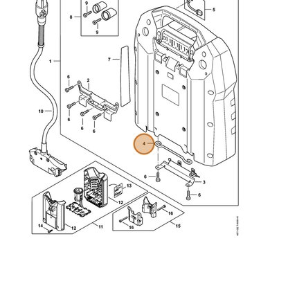 STIHL part 4871-432-9500 — IPL diagram snippet (6x zoom, amber highlight)