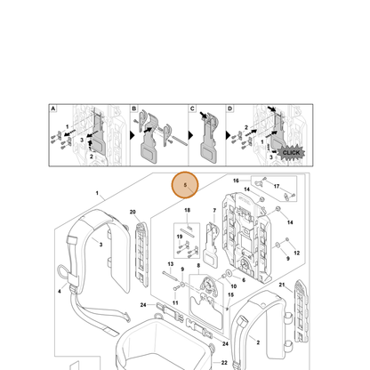 STIHL part 4871-490-1510 — IPL diagram snippet (6x zoom, amber highlight)