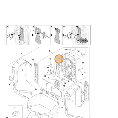 STIHL part 4871-490-1601 — IPL diagram snippet (6x zoom, amber highlight)