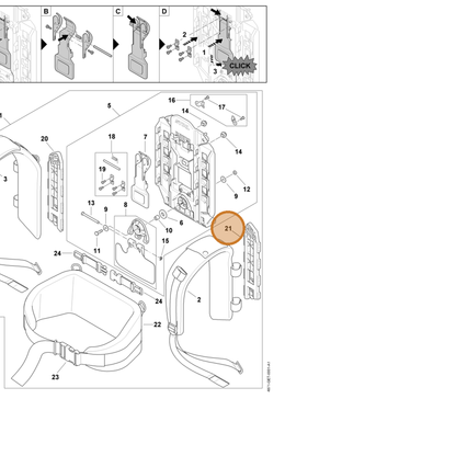 STIHL part 4871-491-0802 — IPL diagram snippet (6x zoom, amber highlight)