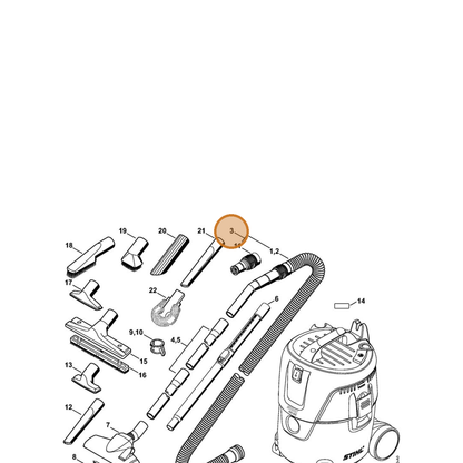 STIHL part 4901-500-0519 — IPL diagram snippet (6x zoom, amber highlight)