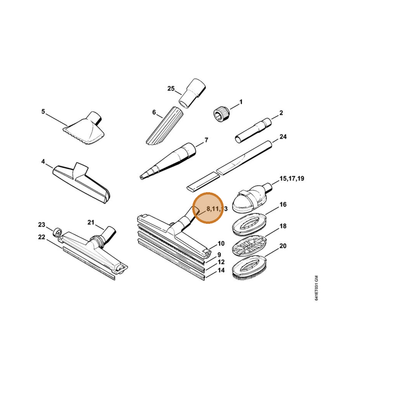 STIHL part 4901-500-2710 — IPL diagram snippet (6x zoom, amber highlight)
