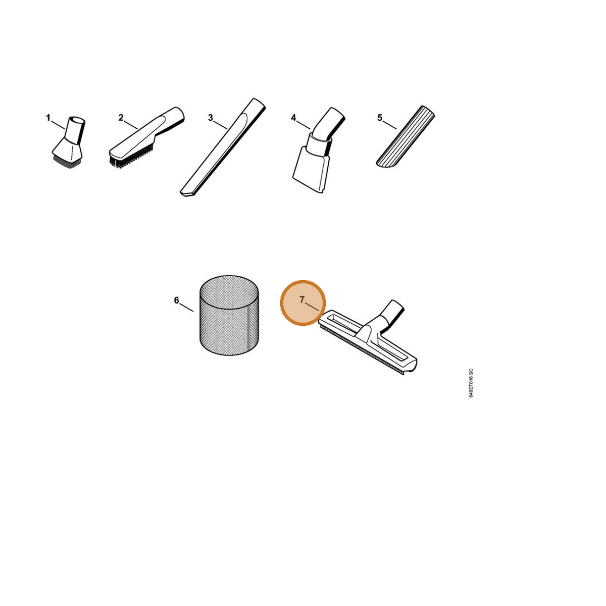 STIHL part 4901-500-7200 — IPL diagram snippet (6x zoom, amber highlight)