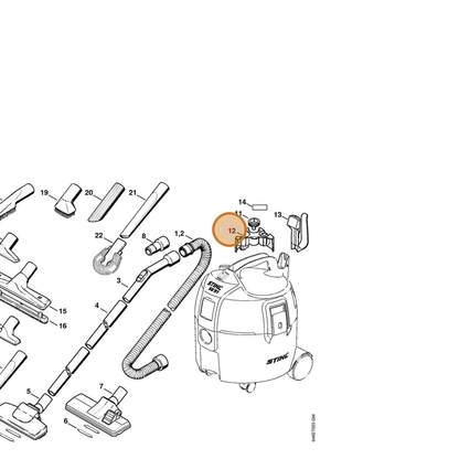 STIHL part 4901-501-1900 — IPL diagram snippet (6x zoom, amber highlight)
