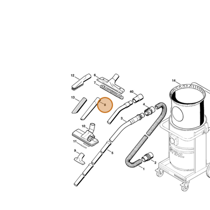 STIHL part 4901-502-2200 — IPL diagram snippet (6x zoom, amber highlight)