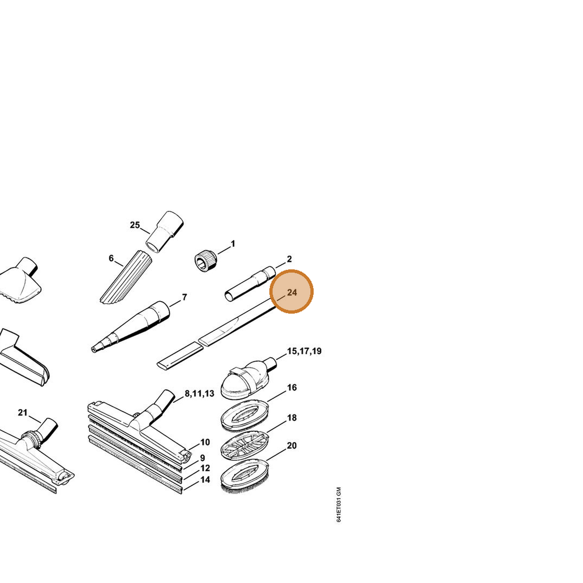 STIHL part 4901-502-2201 — IPL diagram snippet (6x zoom, amber highlight)
