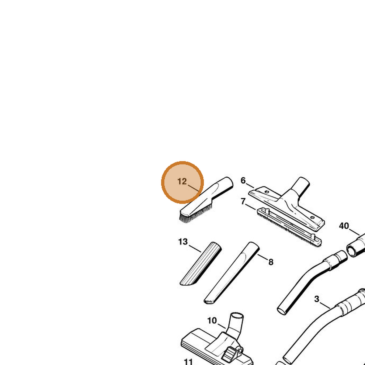 STIHL part 4901-502-2600 — IPL diagram snippet (6x zoom, amber highlight)