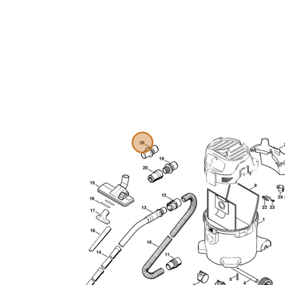 STIHL part 4901-503-0800 — IPL diagram snippet (6x zoom, amber highlight)