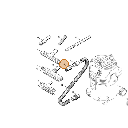 STIHL part 4901-503-1502 — IPL diagram snippet (6x zoom, amber highlight)