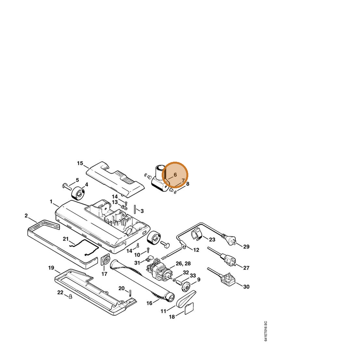 STIHL part 4901-504-3100 — IPL diagram snippet (6x zoom, amber highlight)