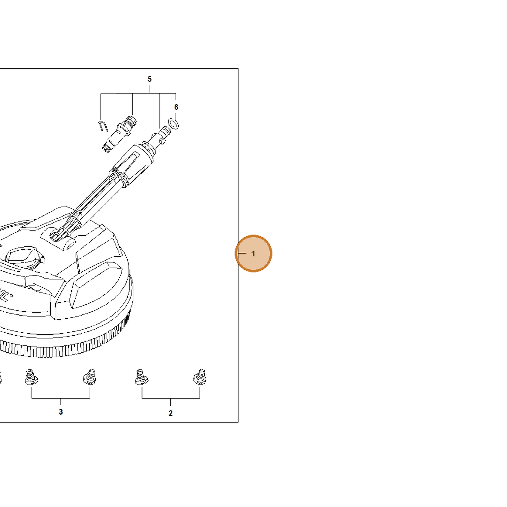 STIHL part 4910-500-3904 — IPL diagram snippet (6x zoom, amber highlight)