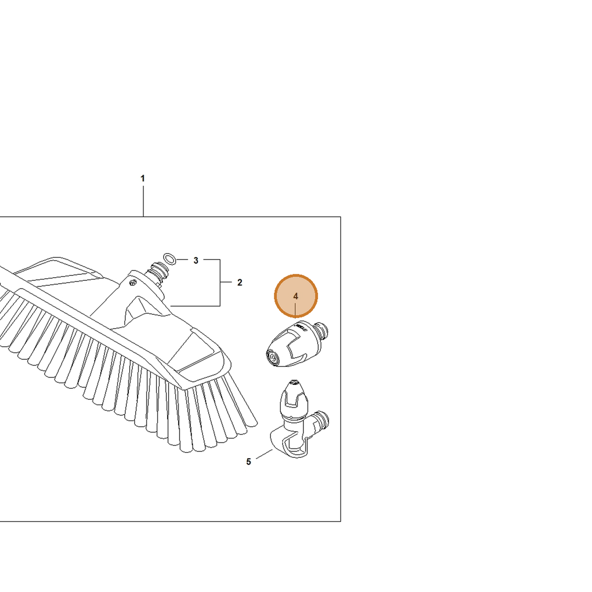 STIHL part 4910-500-6310 — IPL diagram snippet (6x zoom, amber highlight)