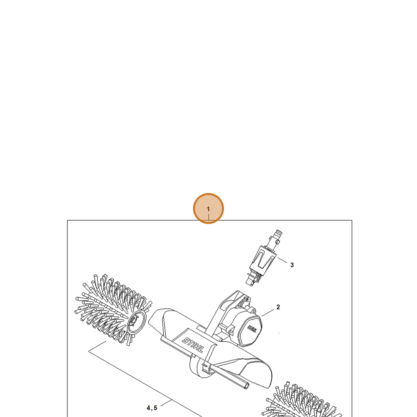 STIHL part 4910-550-3400 — IPL diagram snippet (6x zoom, amber highlight)