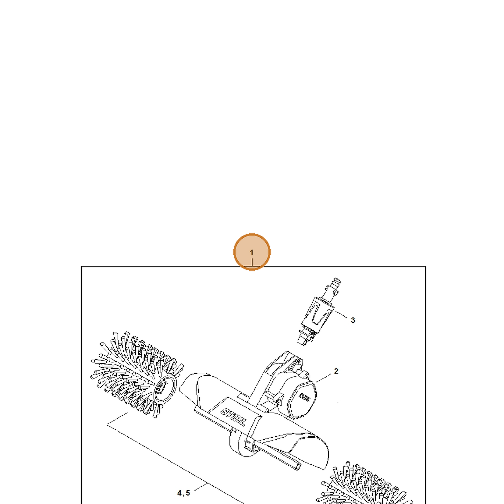 STIHL part 4910-550-3400 — IPL diagram snippet (6x zoom, amber highlight)