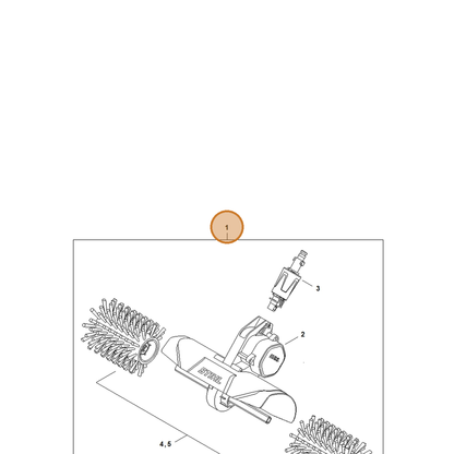 STIHL part 4910-550-3400 — IPL diagram snippet (6x zoom, amber highlight)