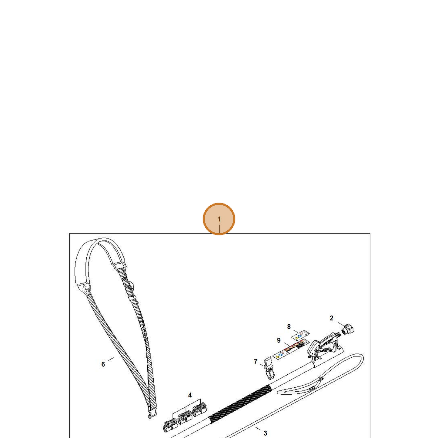 STIHL part 4910-550-3510 — IPL diagram snippet (6x zoom, amber highlight)