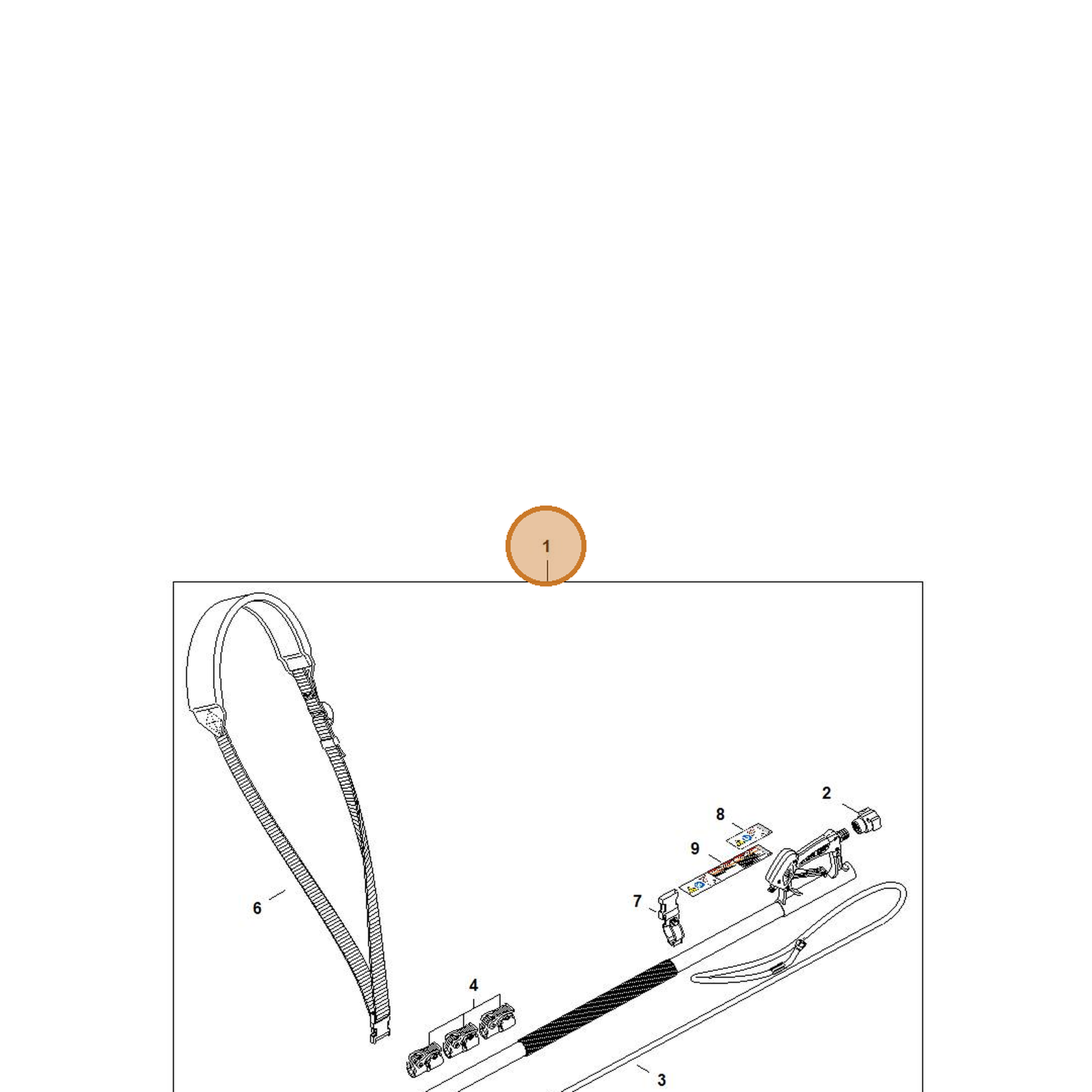 STIHL part 4910-550-3510 — IPL diagram snippet (6x zoom, amber highlight)