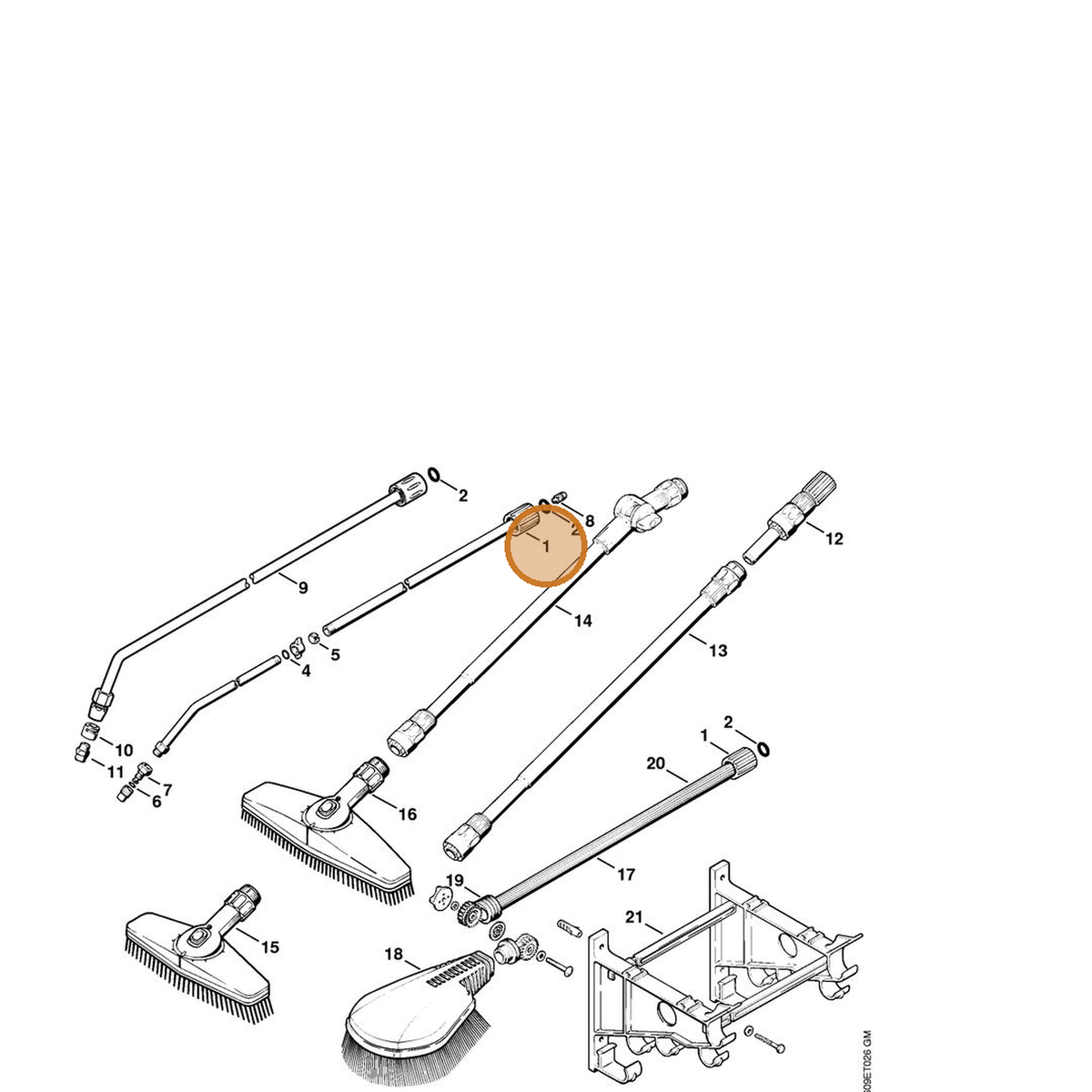 STIHL part 4915-503-0200 — IPL diagram snippet (6x zoom, amber highlight)