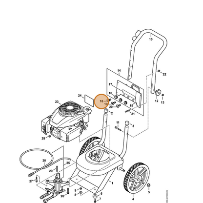 STIHL part 4925-502-1000 — IPL diagram snippet (6x zoom, amber highlight)