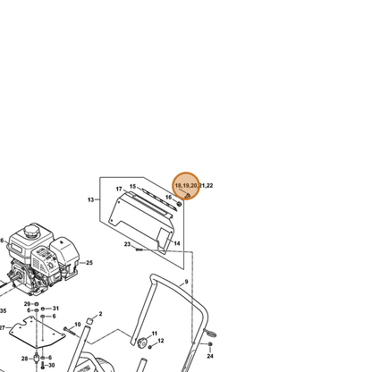 STIHL part 4925-502-1004 — IPL diagram snippet (6x zoom, amber highlight)