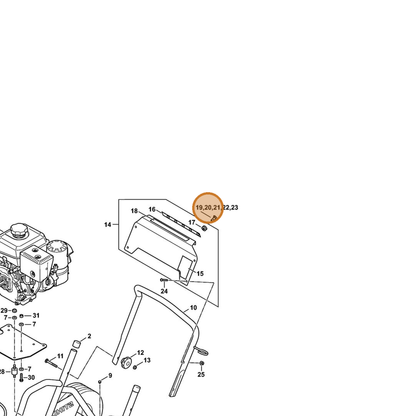 STIHL part 4925-502-1008 — IPL diagram snippet (6x zoom, amber highlight)
