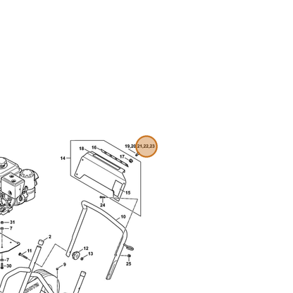 STIHL part 4925-502-1010 — IPL diagram snippet (6x zoom, amber highlight)